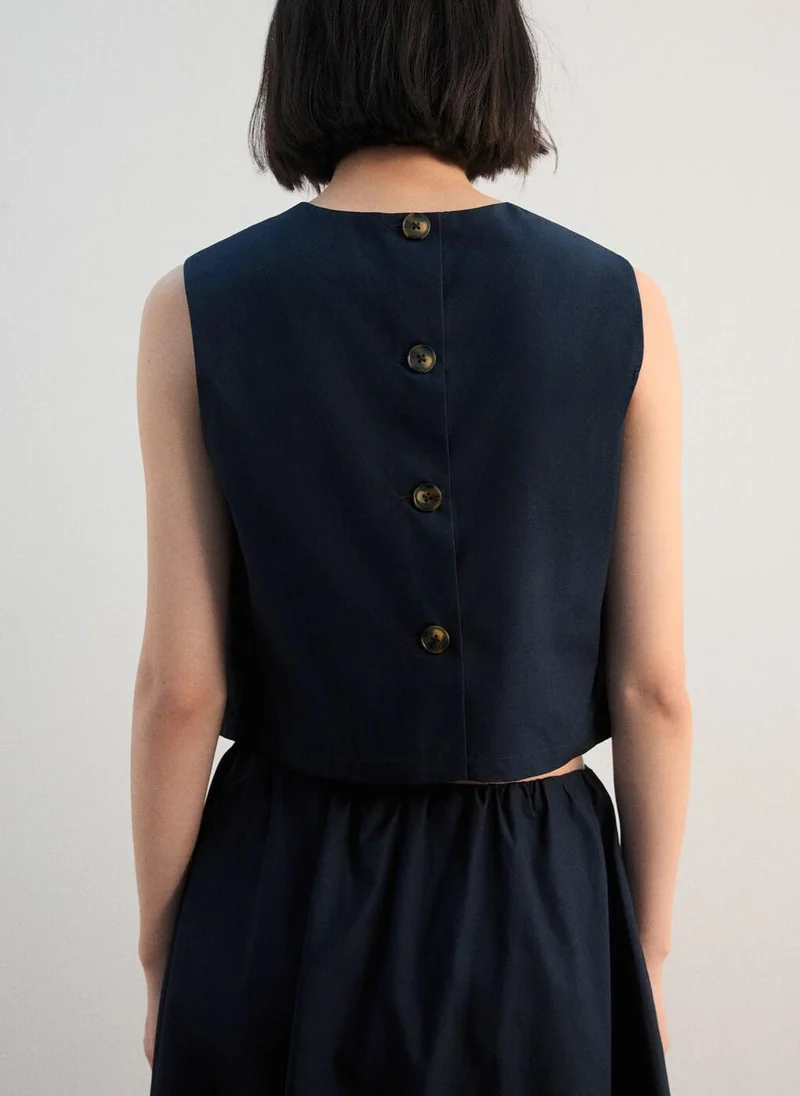 مانجو Buttoned crop top